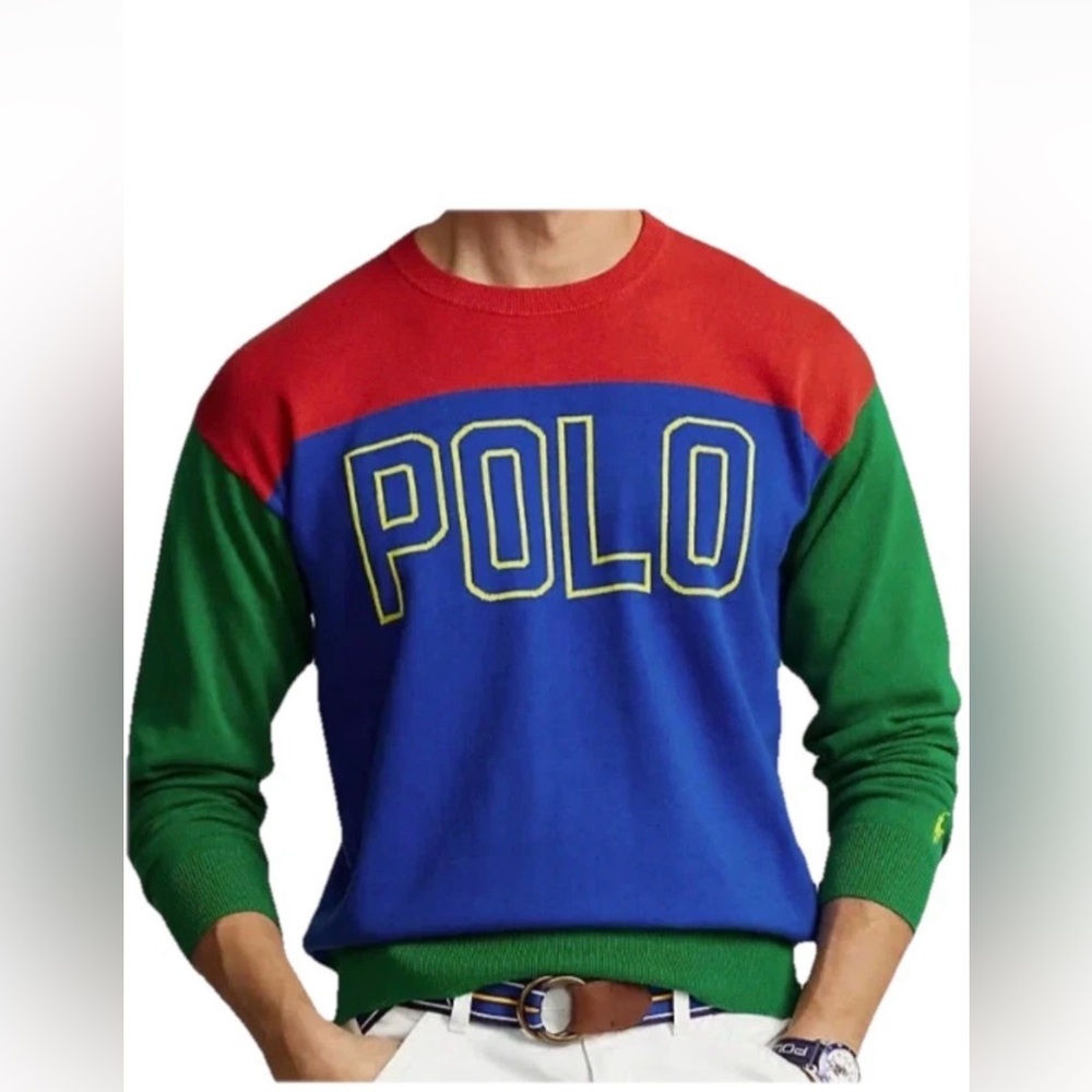 NWT Polo by Ralph Lauren Men's Crewneck Sweater - Red, Blue, Green